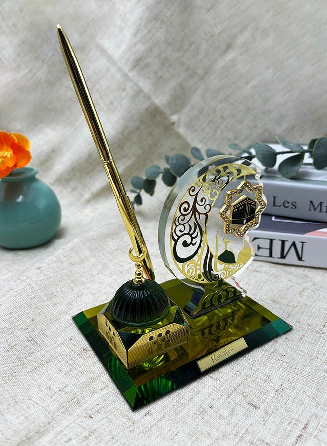 MHONGWEI Crystal Decorated Saudi Style Architectural Decoration, Islamic Pilgrimage Souvenirs, Office Desktop Ornaments - Image 2