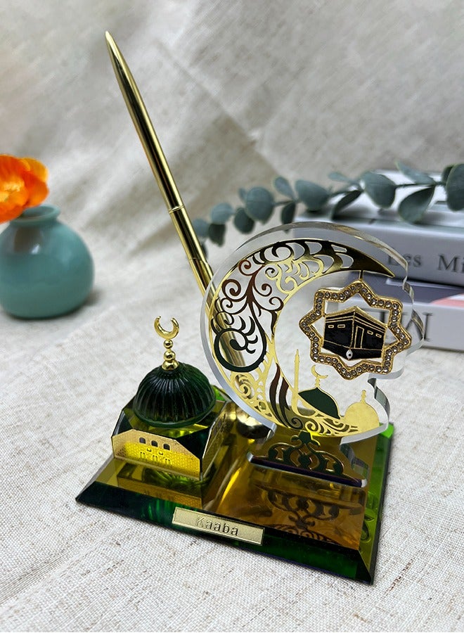MHONGWEI Crystal Decorated Saudi Style Architectural Decoration, Islamic Pilgrimage Souvenirs, Office Desktop Ornaments - Image 3