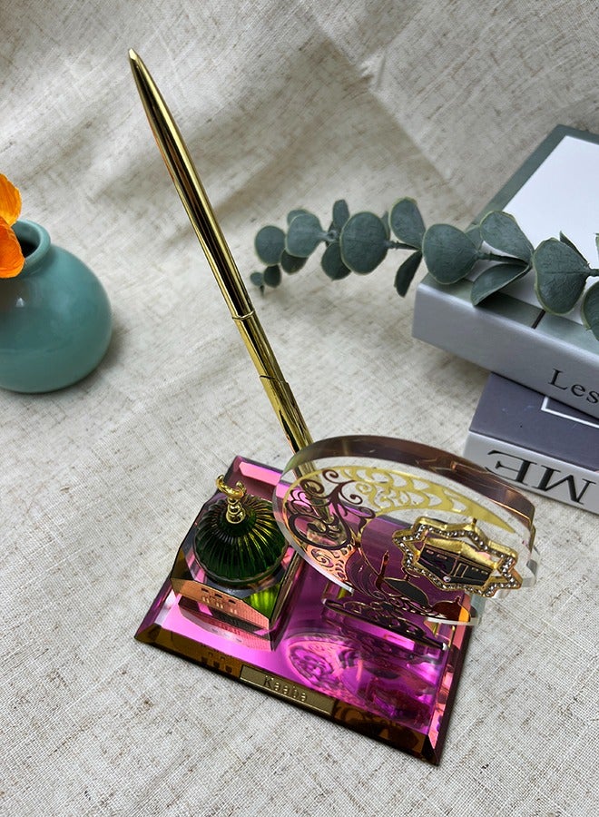 MHONGWEI Crystal Decorated Saudi Style Architectural Decoration, Islamic Pilgrimage Souvenirs, Office Desktop Ornaments - Image 4