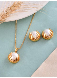 VOYLLA Mothers Day Half Pearl Pocket Pendant Set  - Image 1