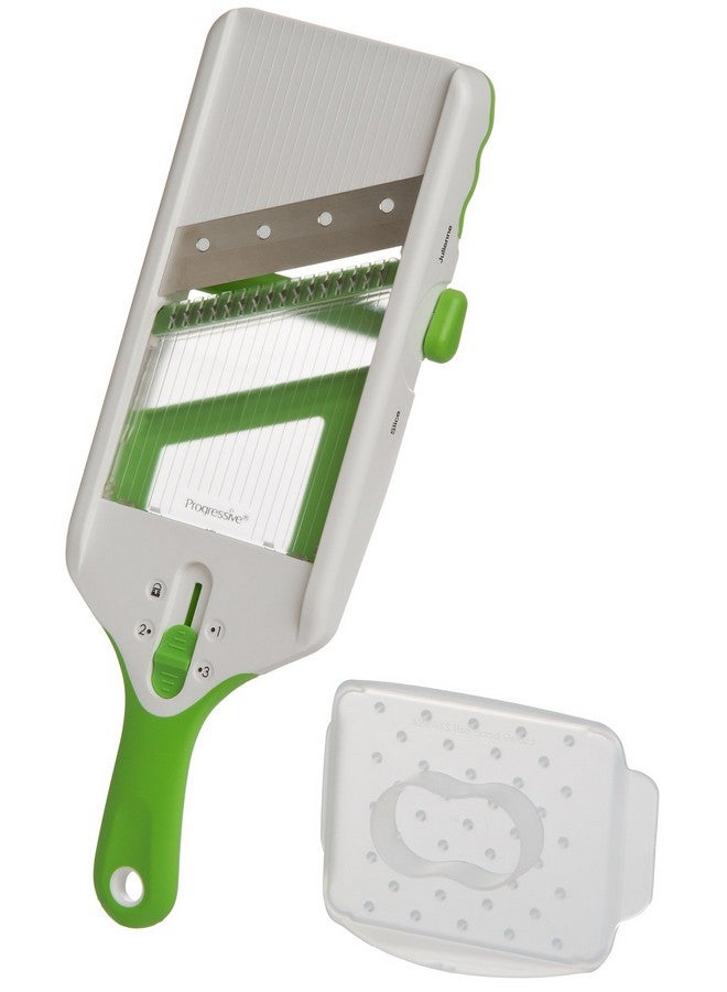 Progressive International Prepworks by Progressive Adjust-A-Slice and Julienne Mandoline,White & Green - Image 2