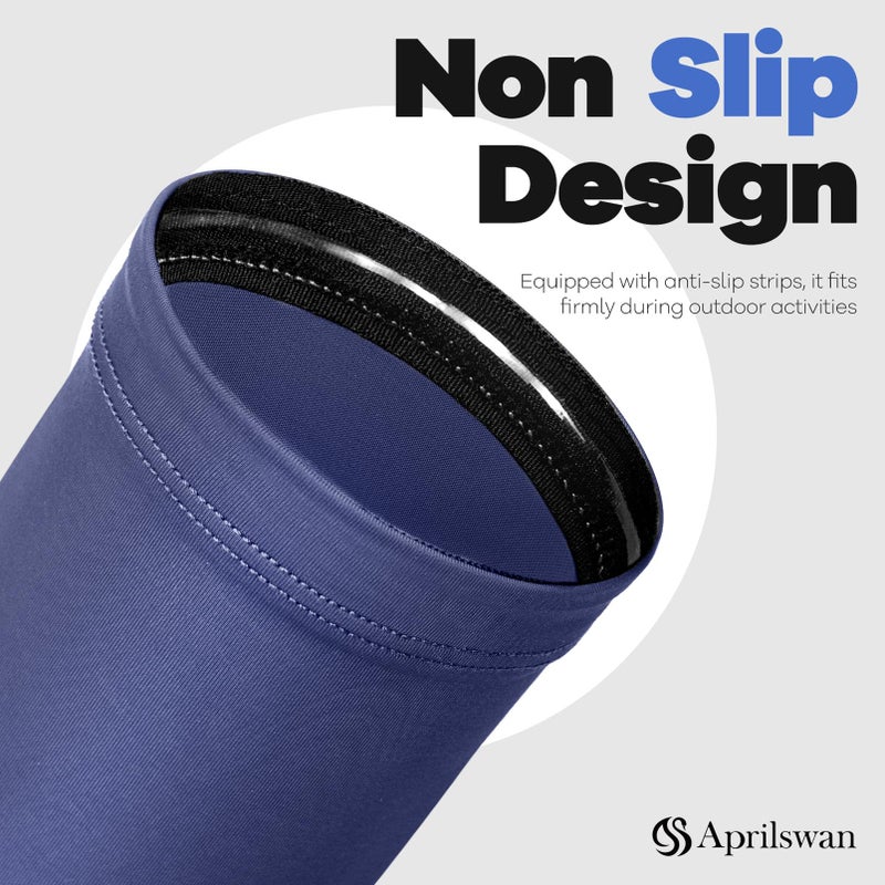 Aprilswan Arm Sleeves, UV Sun Protection Sports Non Slip Compression Cover for Men/Women 2 Pairs Black+White - Image 3