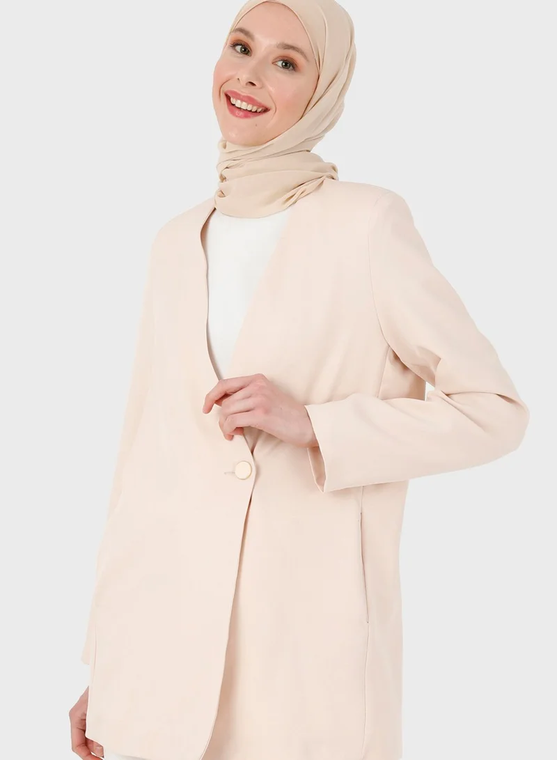 Refka by modanisa Button Detail Coat