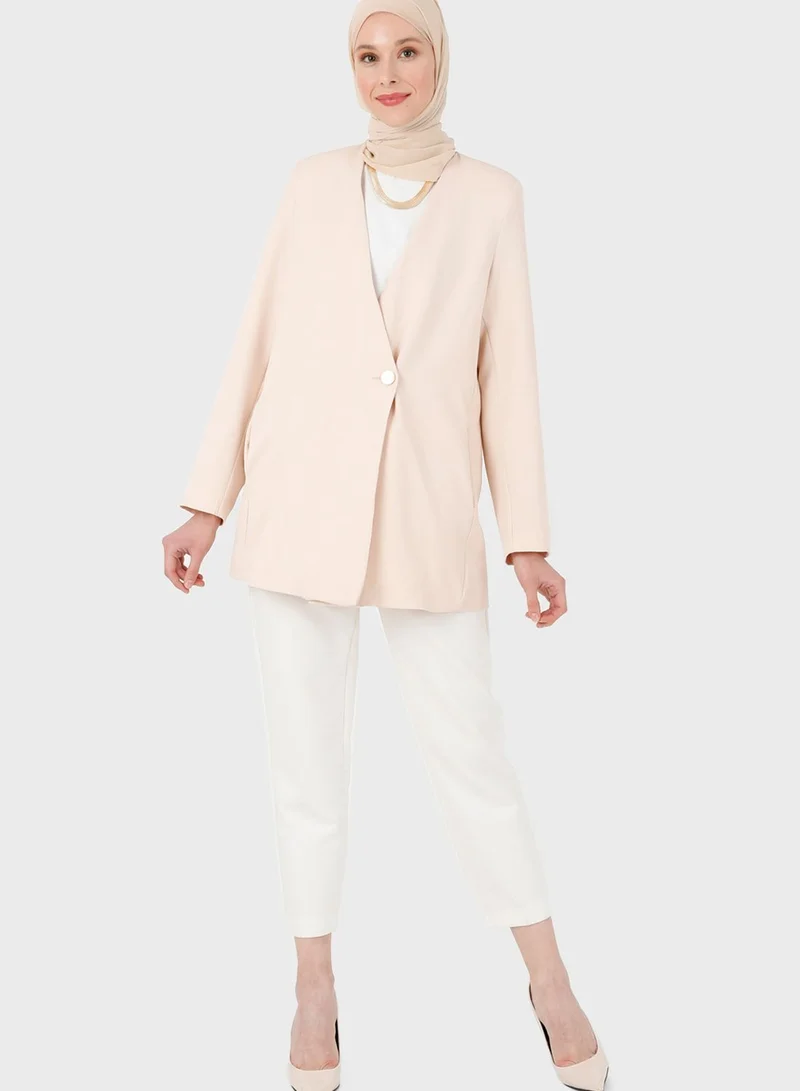 Refka by modanisa Button Detail Coat