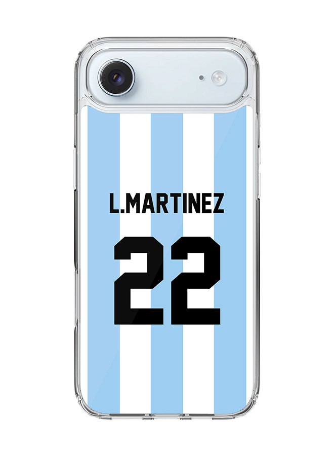 Stylizedd Classic Clear MagSafe Case for iPhone 17 Air , Hybrid Soft Case Flexible Edges Anti Drop TPU PC Gel Thin Transparent Cover [ Designed for iPhone 17 Air ] - Football Team - Argentina, Player Name - L.Martinez