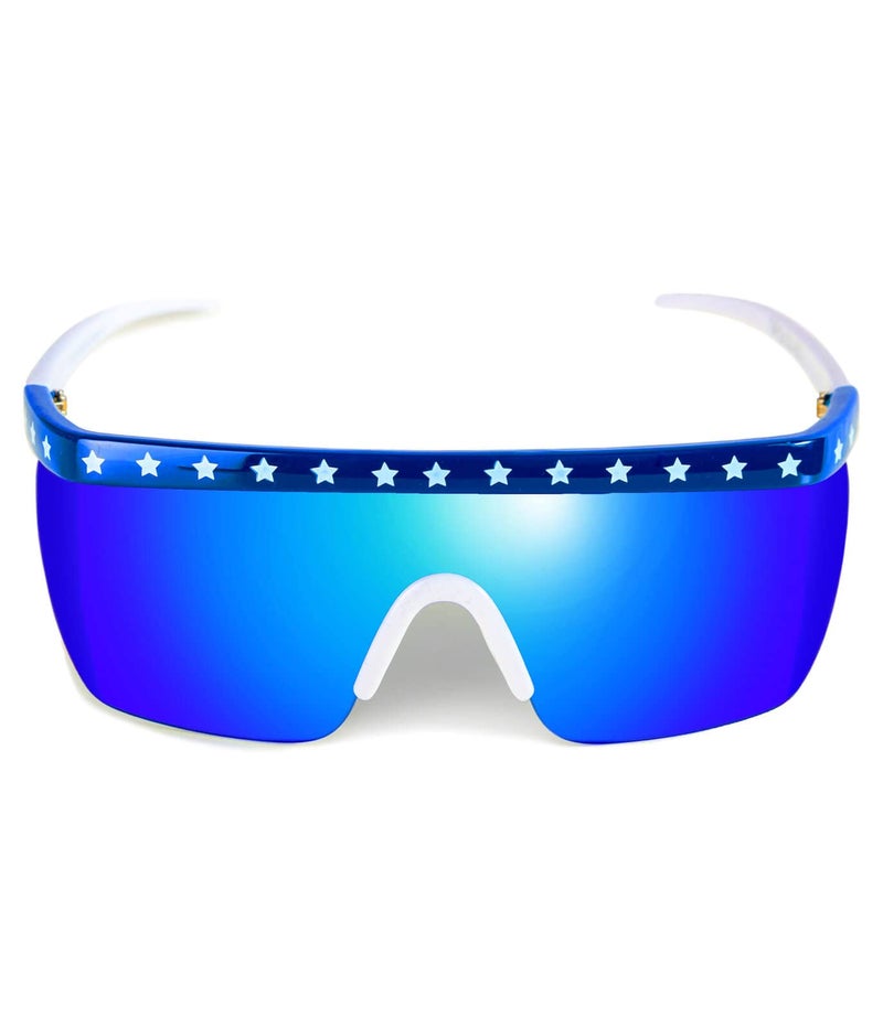 Tipsy Elves Say Can You See Sunglasses - Red White and Blue USA Patriotic American Flag Sunglasses - Image 2