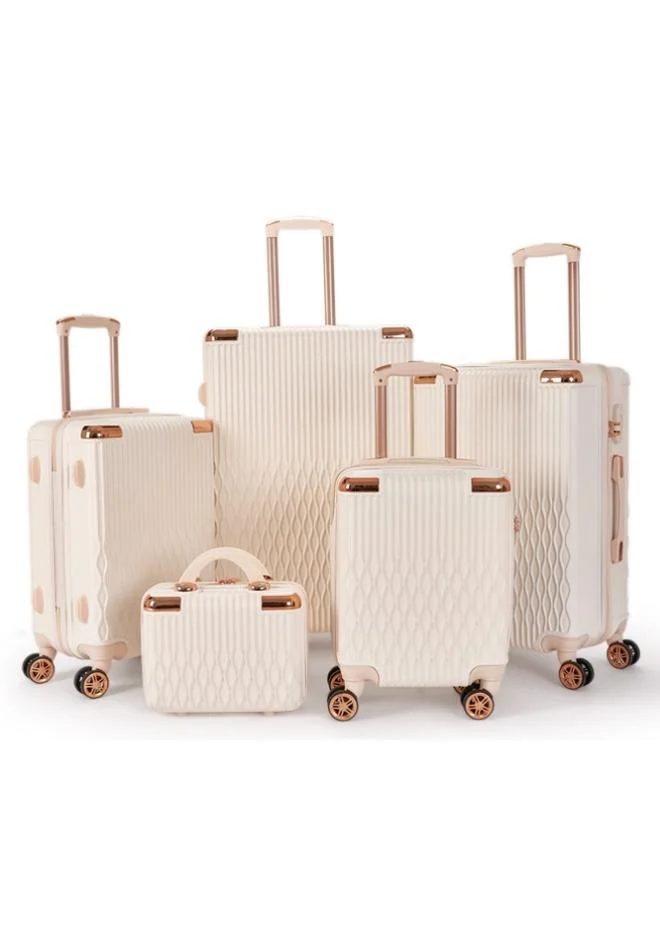 LIMRA Luggage set 5 pieces travel Bags with a distinctive design Beige