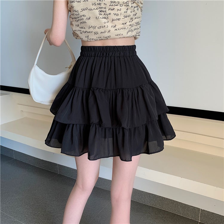 2023 spring and summer new skirt high waist umbrella skirt slimming large swing skirt suit A- line skirt waist-tight pettiskirt for women White - Image 2