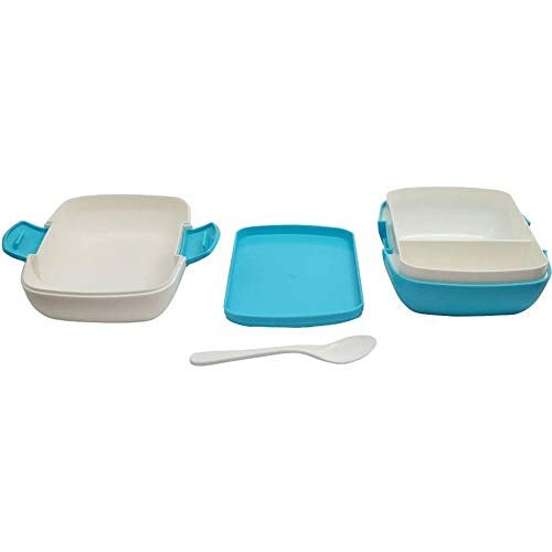 EMNDR Lunch Box and Water Bottle with Spoon for Kids Plastic 2 Container Combo Set for School Kids (Multicolor) - Image 2