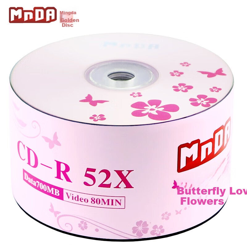 JD Jing Zao MNDA CD-R Blank Discs/recordable Discs, Dieluanhua Series, 52x Speed, 700MB Capacity, 50 Pieces in Plastic Packaging - Image 1