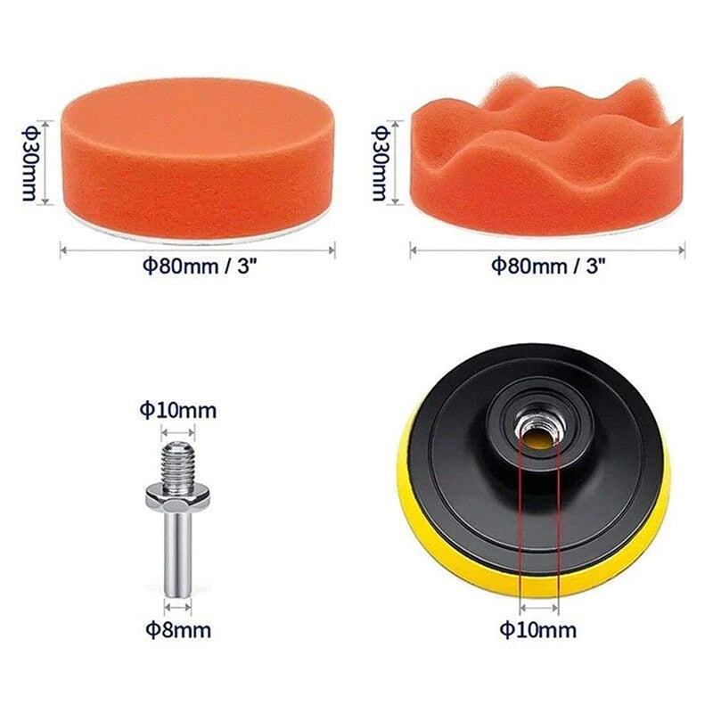 DIY Crafts CTDIYHI42561 11 Pcs 3 Inch Car Polish Pads Buffer Tool Set Car Polisher Drill Sponge Kit Set - Image 4