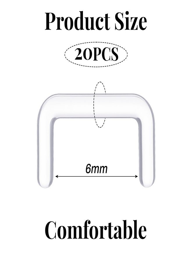 Yolev 20Pcs 16G Clear Septum Retainer Acrylic Septum Piercing Retainer Flexible U Shape Clear Septum Ring Retainers Hidden Body Piercings Jewelry for Work Women - Image 3