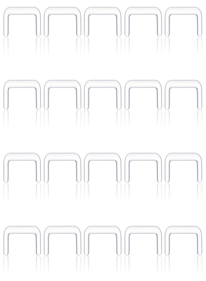 Yolev 20Pcs 16G Clear Septum Retainer Acrylic Septum Piercing Retainer Flexible U Shape Clear Septum Ring Retainers Hidden Body Piercings Jewelry for Work Women - Image 1