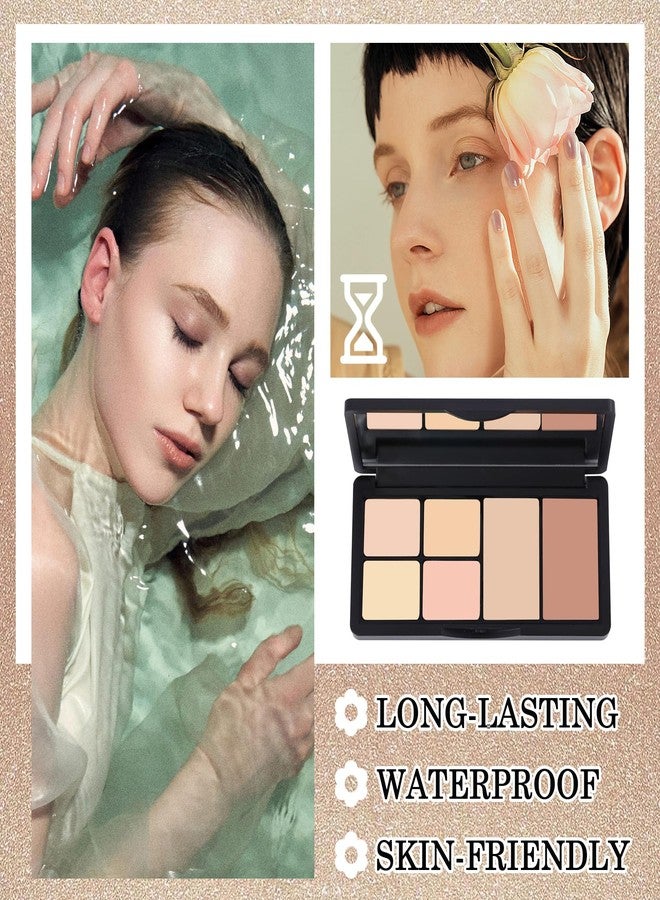XMXueMei 6 Colors Correcting Concealer Cream Contour Palette,Long Lasting Concealer Cream Makeup Palettes with Concealer Brush,Multi-purpose Contouring Liquid Foundation Makeup Kit - Image 4