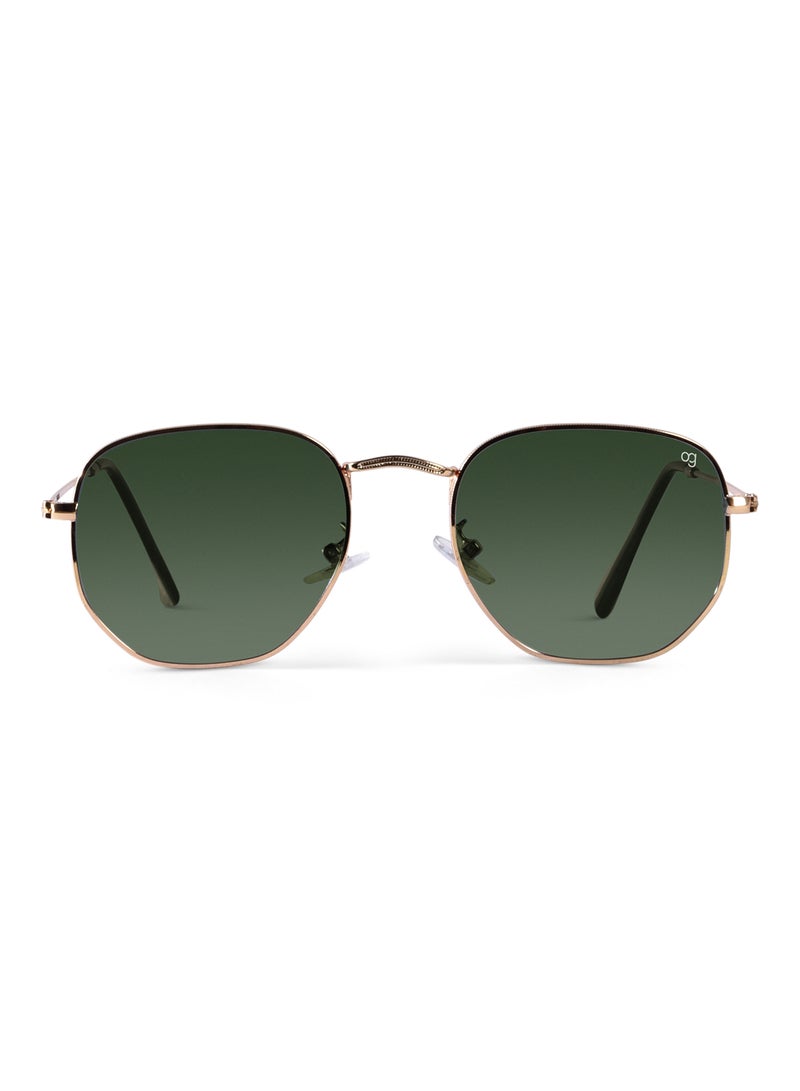 Woggles Green Polarized Hexagonal Sunglasses  - Image 3