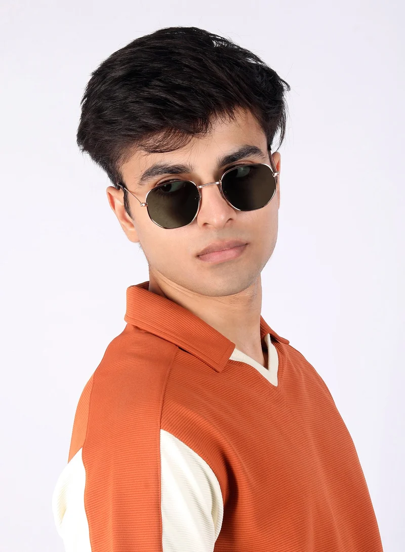 Woggles Green Polarized Hexagonal Sunglasses