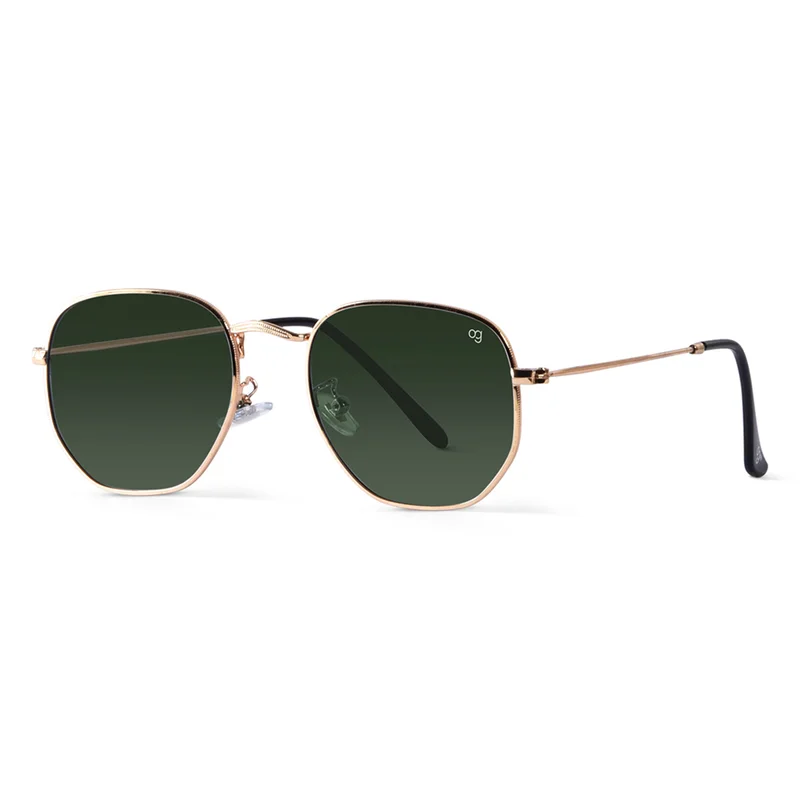 Woggles Green Polarized Hexagonal Sunglasses