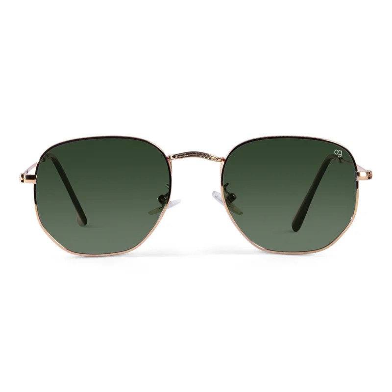 Woggles Green Polarized Hexagonal Sunglasses