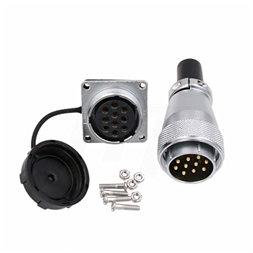 HangTon WS28 10 Pin Aviation Circular Power Electrical Connector Male Cable Plug + Female Panel Socket Dustproof Heavy Duty Industrial Metal Corrosion Resistance 25A 500V - Image 1