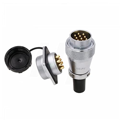 HangTon WS28 10 Pin Aviation Circular Power Electrical Connector Male Cable Plug + Female Panel Socket Dustproof Heavy Duty Industrial Metal Corrosion Resistance 25A 500V - Image 3