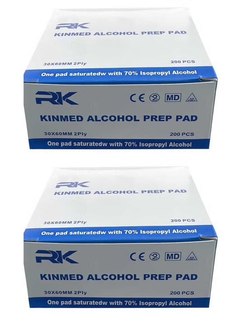 كينميد عبوتين من كينميد عبوة 200 قطعة مسحة طبية كحولية - Image 1