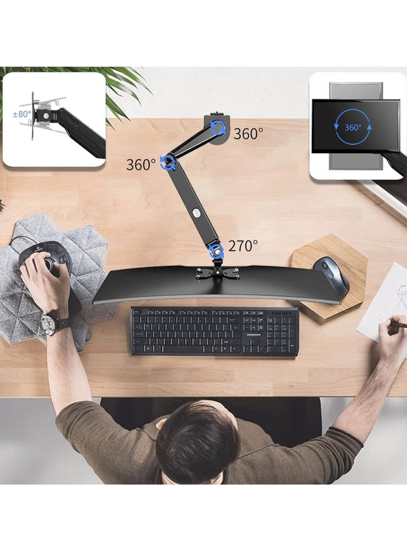 TIGER 17-27 Inch LCD Monitor Stand with Gas Spring, 360° Rotatable, Height Adjustable Swivel, VESA 75x75/100x100mm - MD81 Monitor Arm for Ergonomic Workspace Setup  - Image 4