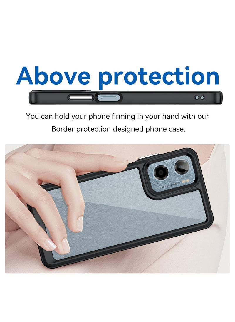 Beauenty - 【1+1 Sets】 For Motorola Moto G05/ Motorola Moto E15 Case  Screen Protector Transparent Frame Protective Cover with Tempered Glass Screen Protector - Image 1
