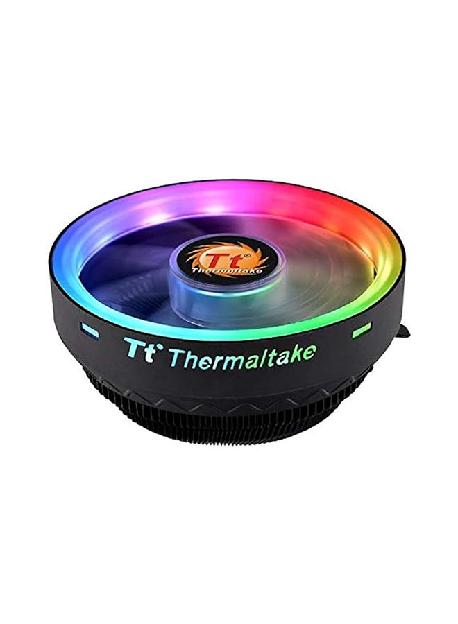 Thermaltake CL-P064-AL12SW-A UX100 5V Motherboard ARGB Sync 16.8 Million Colors 15 Addressable LED Intel/AMD Universal Socket Hydraulic Bearing 65W CPU Cooler Black - Image 1