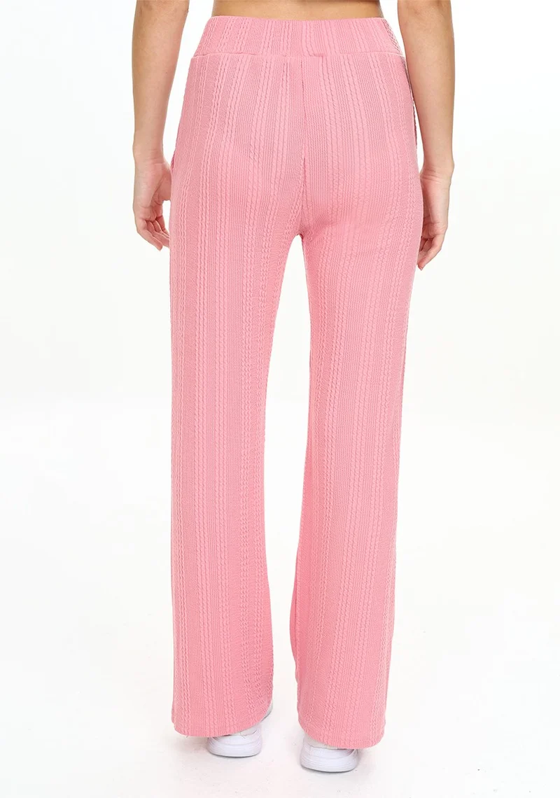 Denokids Girls Pink Basic Pipe Leg Sweatpants