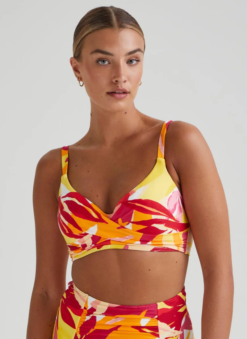 Matalan DD+ Multicoloured Print Smoothing Bikini Top