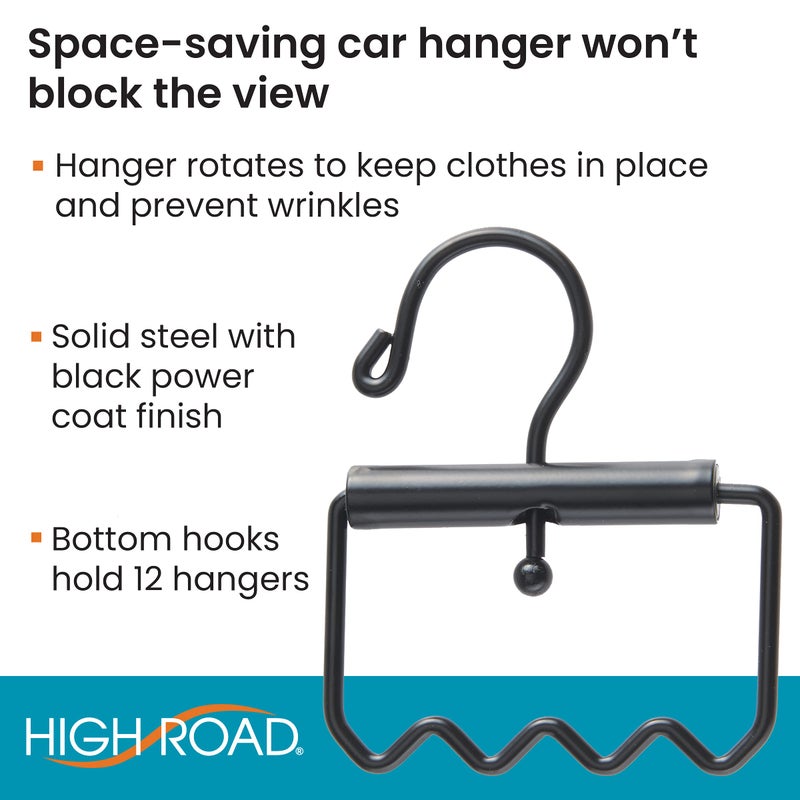 High Road Heavy Duty Car Clothes Hanger with Carry Handle and Hooks for Dry Cleaning, Moving and Road Trips - Image 3