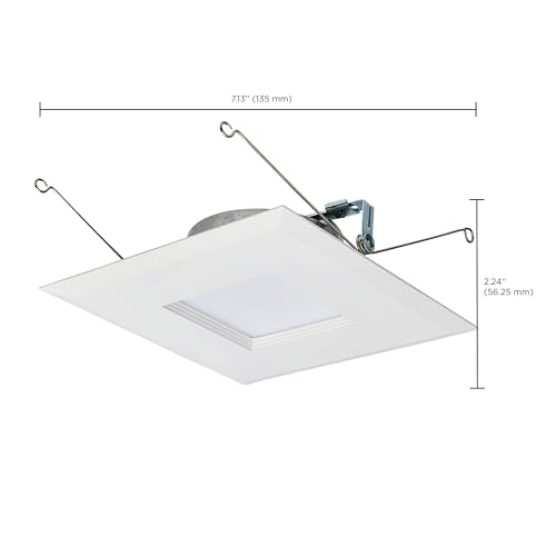 Satco LED Retrofit Downlight with Stepped Baffle, CCT Selectable 2700K/3000K/3500K/4000K/5000K, 5-6 Inch Square, White - Image 3