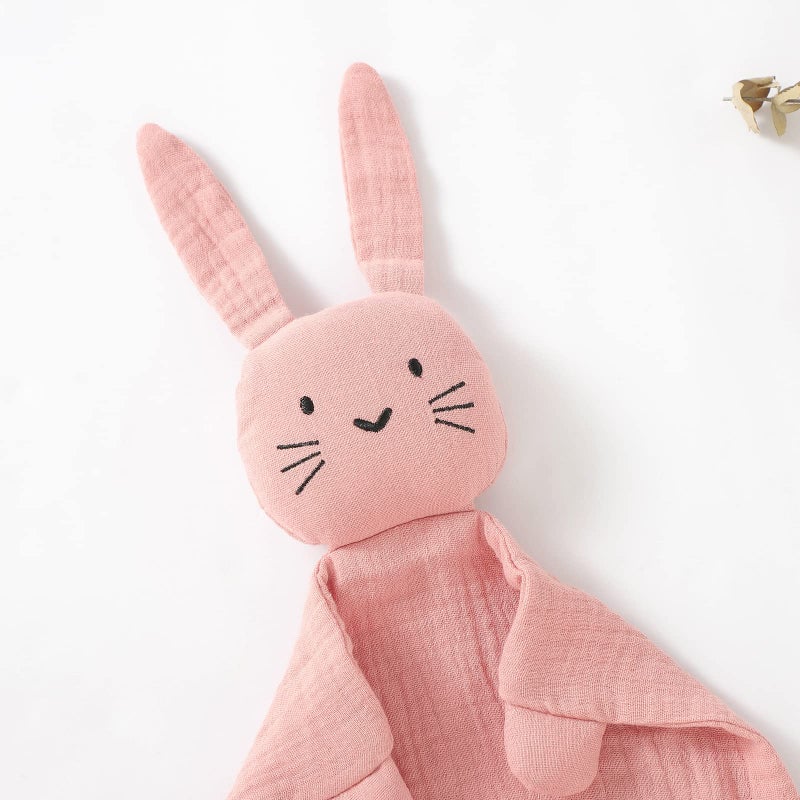 okdiy Organic Cotton Bunny Loveys for Babies,Newborn Baby Lovey Security Blanket,Lovies for Babies New Born Baby Unique Neutral Gifts Boys and Girls (Bunny1-Pink) - Image 3