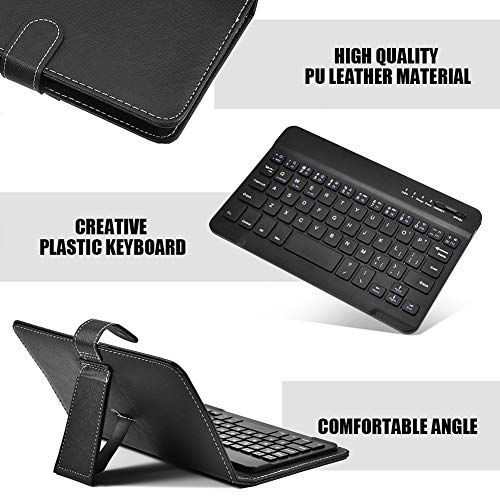 ELIATER Portable Bluetooth Keyboard with Leather Case Cover with for 4.5''-6.8'' iOS, Android and Windows Smart Phones, Detachable with Kickstand - Image 4