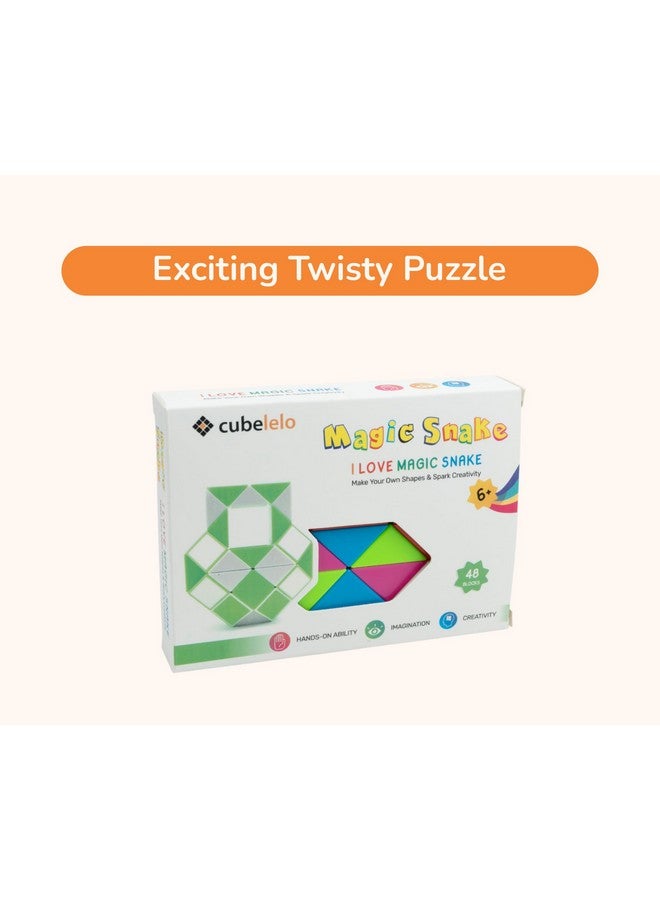 كوبليلو مكعب أحجية قوس قزح على شكل ثعبان سحري من كوبيليلو (48 إسفينًا) | لعبة ممتعة لتشكيل الأشكال باللف والدوران للأطفال والأولاد والبنات والكبار | لعبة متعددة الألوان لتخفيف التوتر | للأعمار من 3 سنوات فما فوق - Image 4