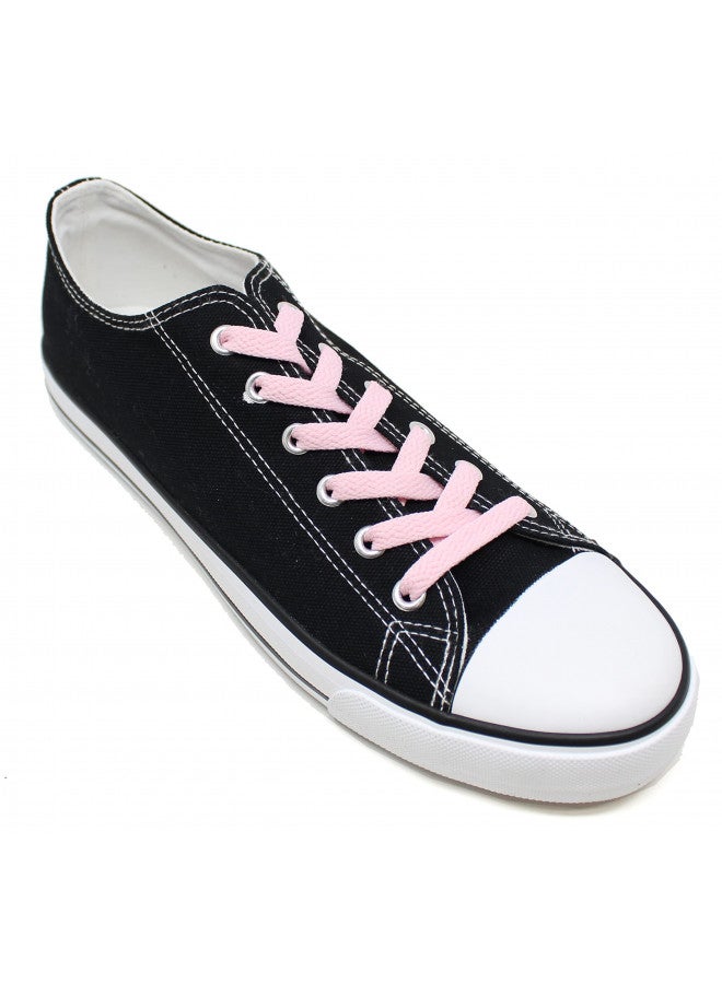 BCB Wear Flat Shoelaces 5/16" Wide Solid Colors Several Lengths For Sneakers and Shoes (Light Pink-54) - Image 2