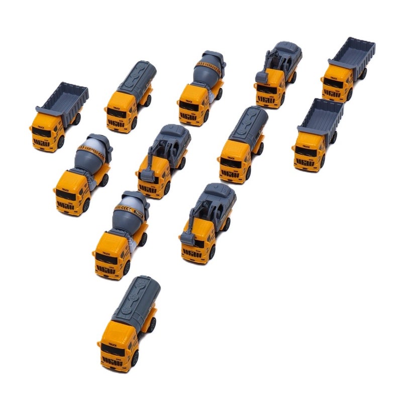 مجموعه شاحنات الحفر والمواقع للبناء 12 قطعة - XY328-A13 - Image 2