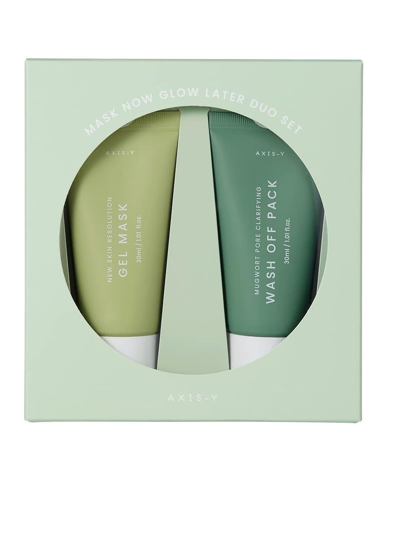 AXIS-Y Access-Y Mask Now Glow Lather Wash Off Mask Set | Clay Gel Mask | Mugwort Mask | Korean Skin Care | 30ml, Oily, 2 - Image 1