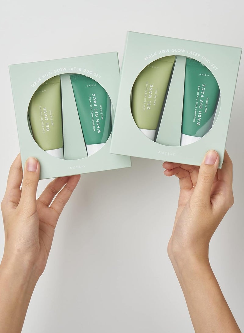 AXIS-Y Access-Y Mask Now Glow Lather Wash Off Mask Set | Clay Gel Mask | Mugwort Mask | Korean Skin Care | 30ml, Oily, 2 - Image 2