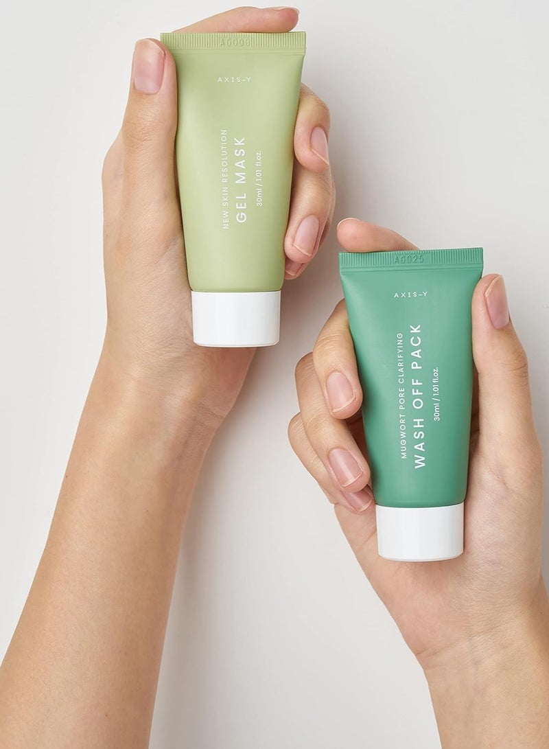 AXIS-Y Access-Y Mask Now Glow Lather Wash Off Mask Set | Clay Gel Mask | Mugwort Mask | Korean Skin Care | 30ml, Oily, 2 - Image 3