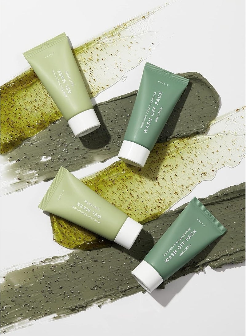 AXIS-Y Access-Y Mask Now Glow Lather Wash Off Mask Set | Clay Gel Mask | Mugwort Mask | Korean Skin Care | 30ml, Oily, 2 - Image 4