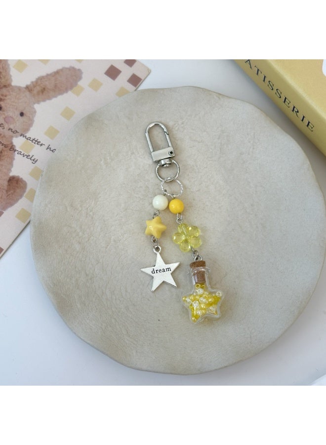 NIBEMINENT Beaded Phone Lanyard, Anti Lost Removable Wrist Strap, Female Heart Simplicity Bracelet Pendant, Phone Keychain Lanyard