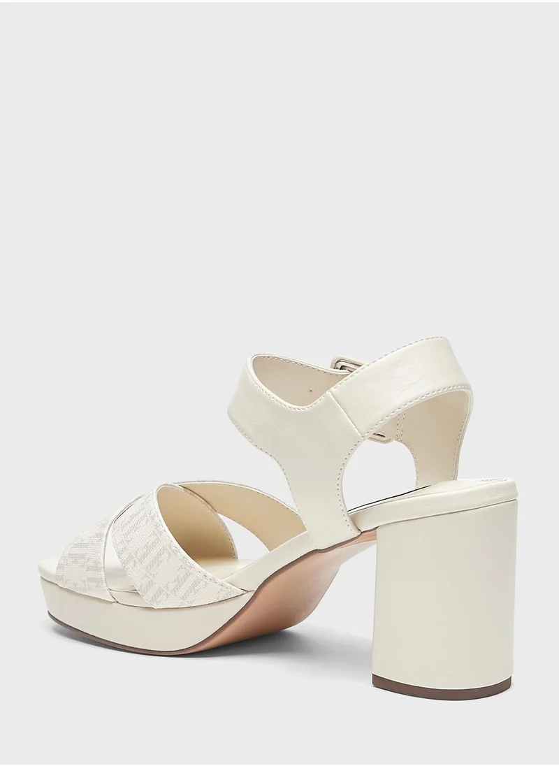 ELLE Multi Strap Block Heel Sandals
