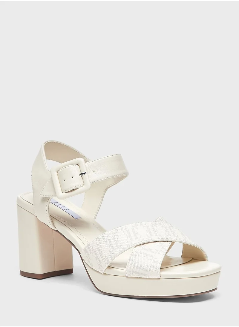 ELLE Multi Strap Block Heel Sandals