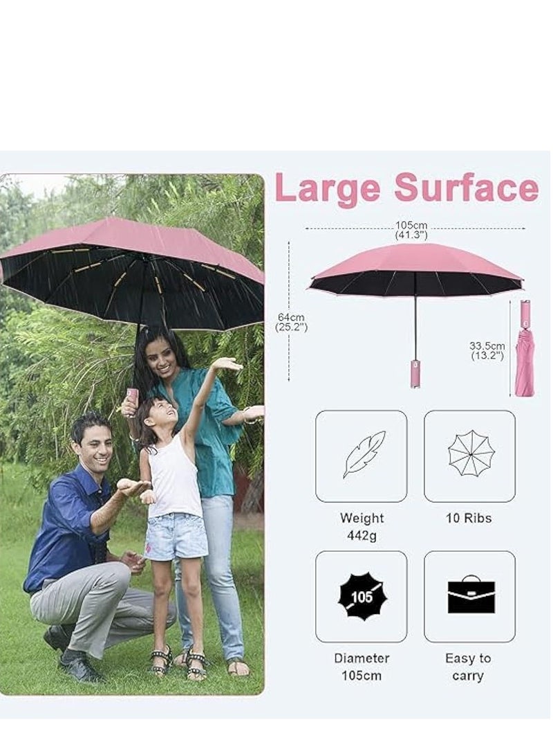 BlueFire Windproof Automatic Travel Umbrella with LED Flashlight – Compact, Lightweight, UV Protection, Folding Mini Umbrella for Men & Women – Reinforced Steel Shaft, All-Weather Use - Image 5