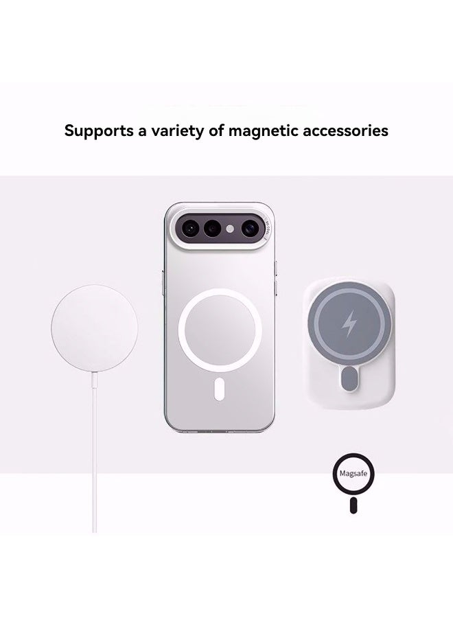 Compatible with Vivo X300 FE back Case cover,Plated backplate, supports magnetic charging, lens protection, does not turn yellow, TPU paired with PC material，Anti drop - Image 3