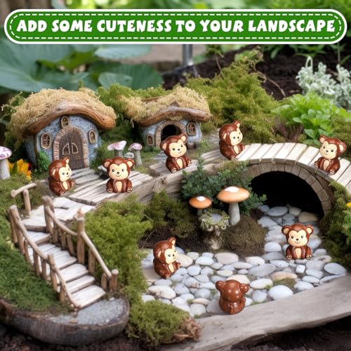Silipull 50 Pcs Mini Monkey Figurines Resin Monkey Figures Bulk Tiny Animals Party Favors for Summer Cake Topper Goodie Bag Fillers Supplies Stuffers - Image 3