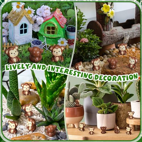 Silipull 50 Pcs Mini Monkey Figurines Resin Monkey Figures Bulk Tiny Animals Party Favors for Summer Cake Topper Goodie Bag Fillers Supplies Stuffers - Image 4