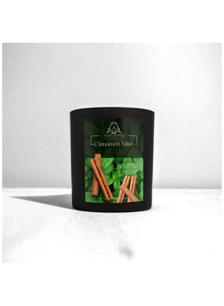 Aldro Aromas Scented Candel in Jar Long Lasting Fragrance-Cinnamon Mint 225 Grams - Image 1