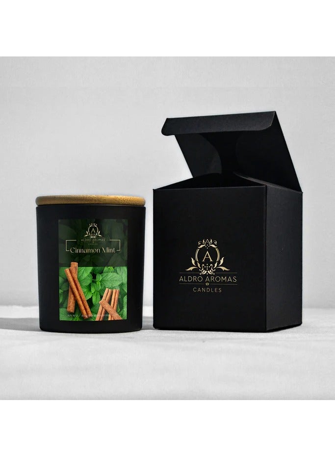 Aldro Aromas Scented Candel in Jar Long Lasting Fragrance-Cinnamon Mint 225 Grams - Image 2